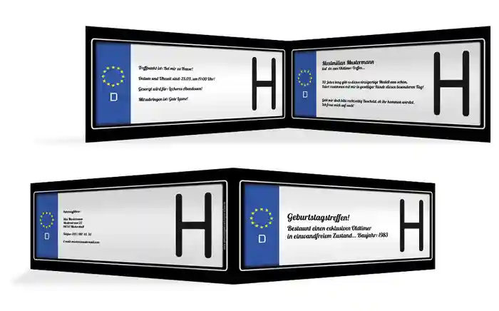 Geburtstagseinladung Historisches Kennzeichen