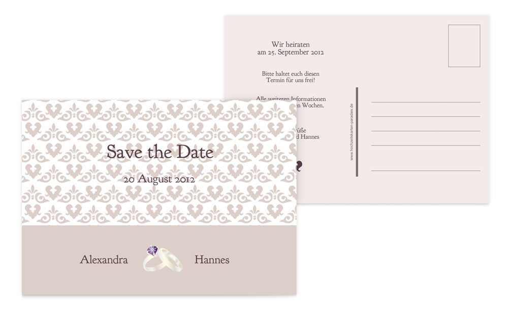 Save the Date Ornament mit Herz Save the Date Ornament mit Herz