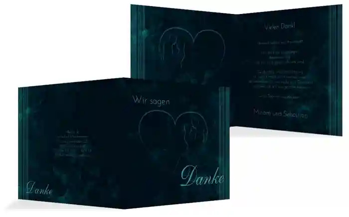 Dankeskarte zur Hochzeit Liebespaerchen