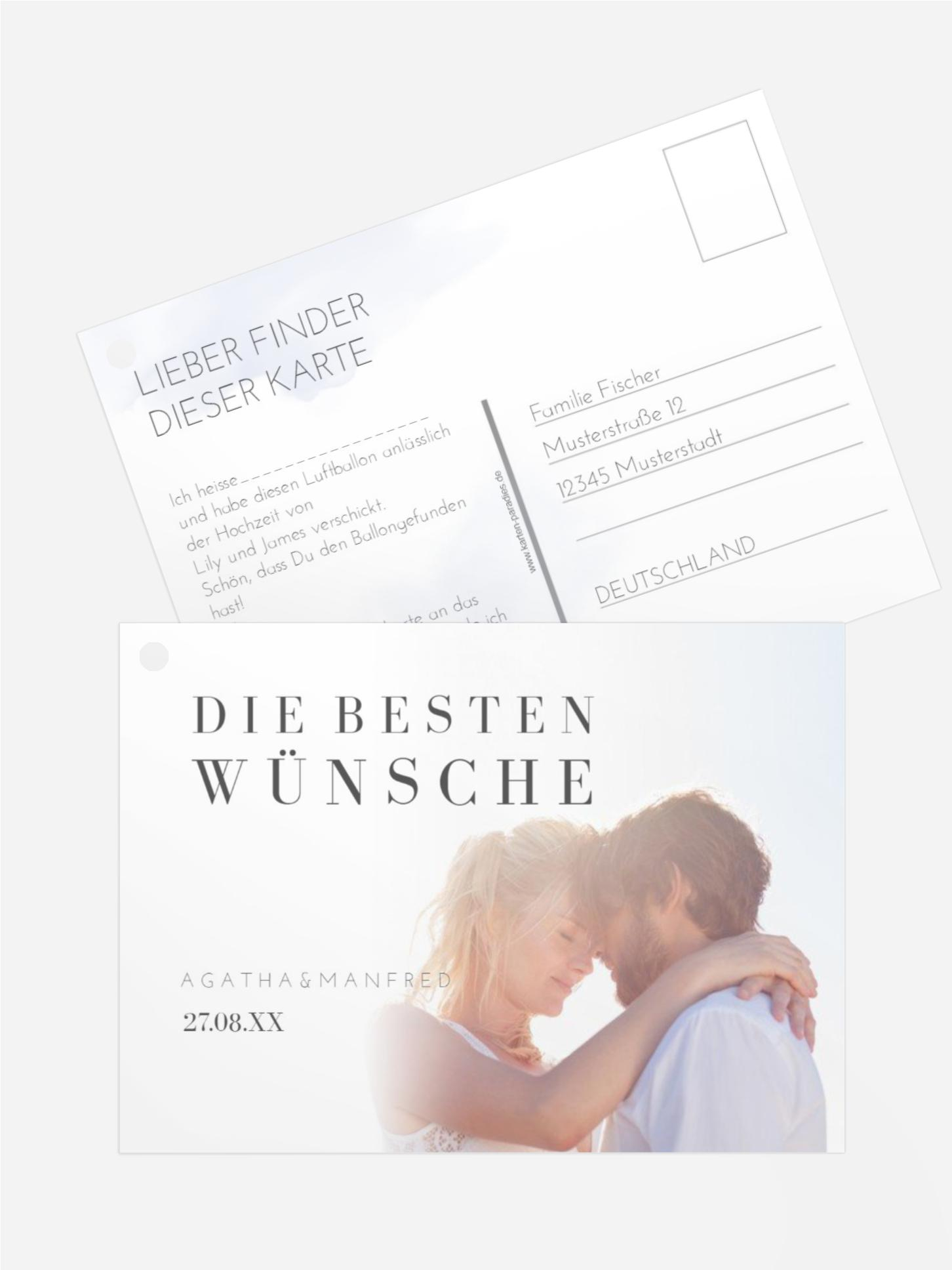 Ballonflugkarte edler Zusammenhalt