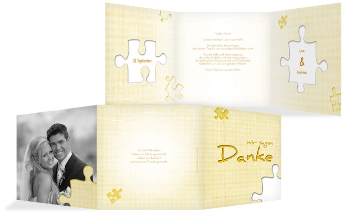 Hochzeitskarte Danke Puzzle