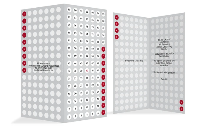 Geburtstagskarte Zahlenspiel