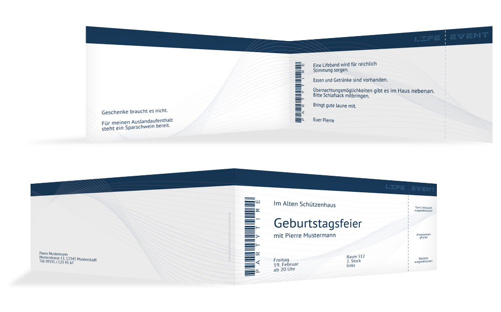 Geburtstagskarte Einladung Event Geburtstagskarte Einladung Event