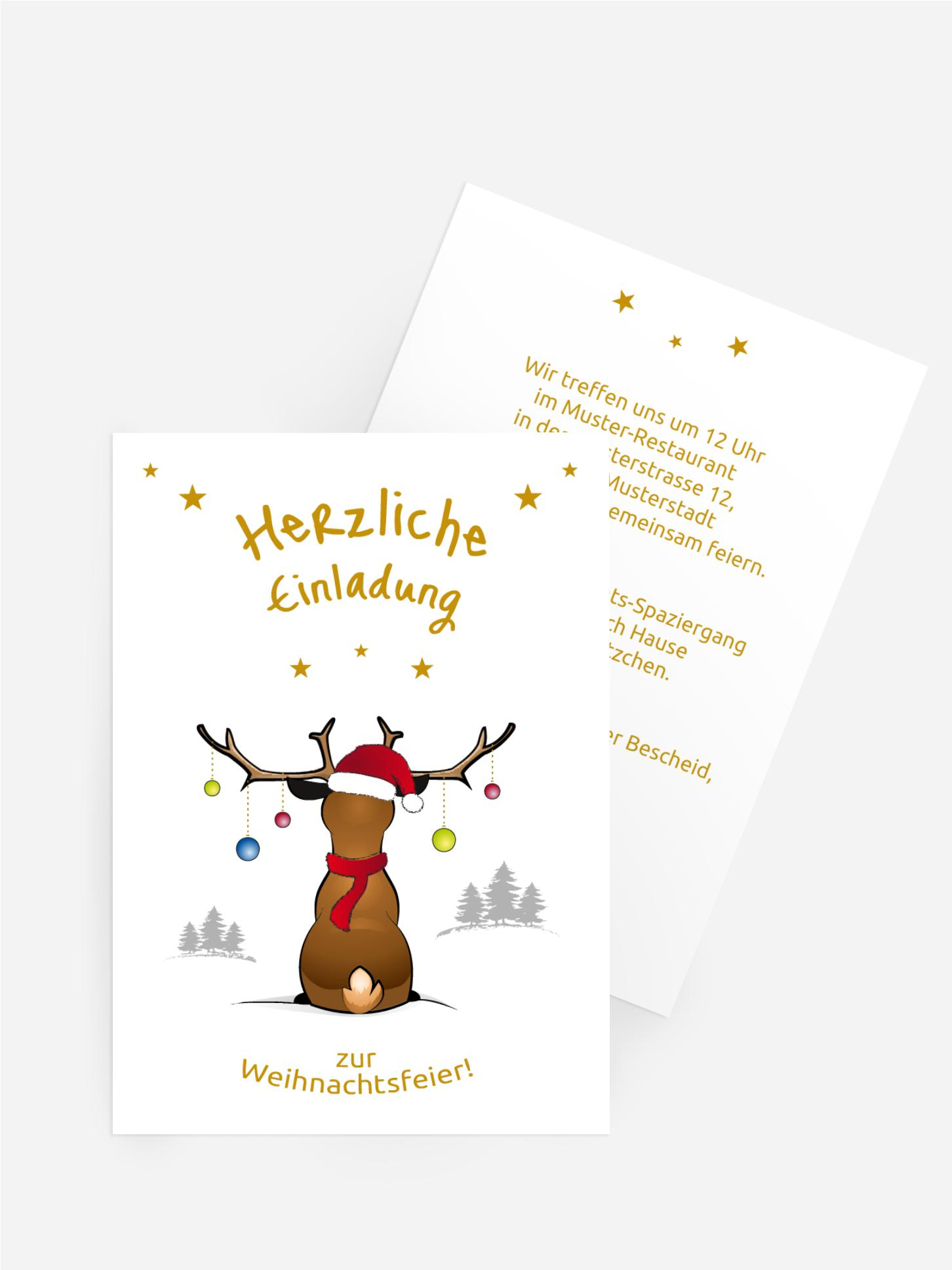 Weihnachtseinladung Privat Rudolph