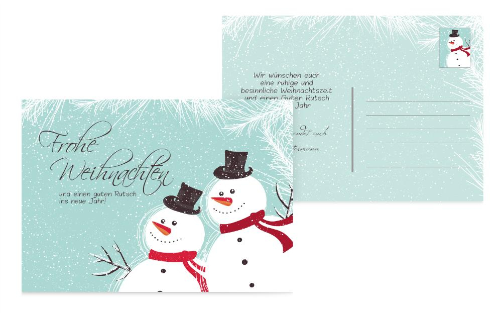 Weihnachtsgrußkarte Schneemänner Weihnachtsgrußkarte Schneemänner
