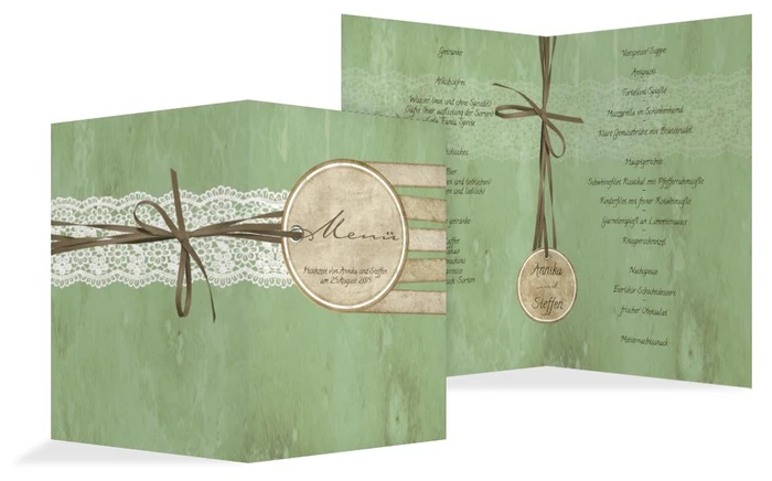 Menükarte Vintage Lace