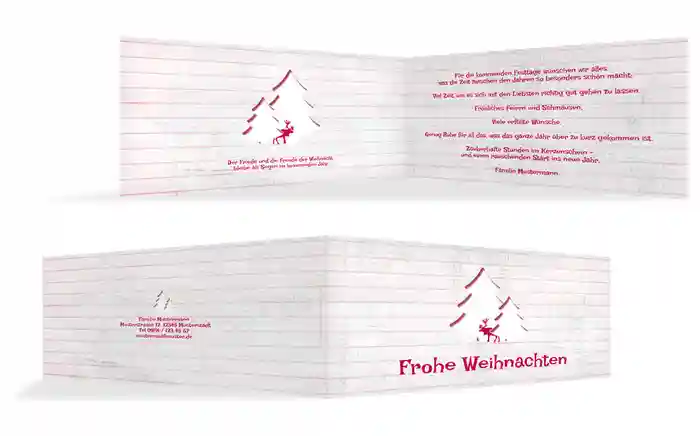 Grußkarte Weihnachten Privat Elchenwald