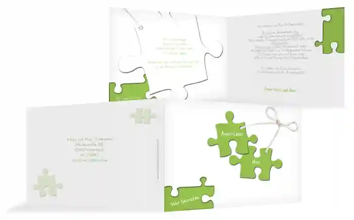 Einladungskarte Puzzleteile 2