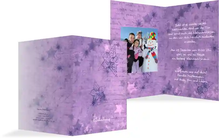 Weihnachts Einladungskarte privat Sternengrund