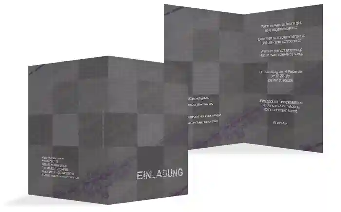 Einladungskarte für Jugendliche farbige Würfel