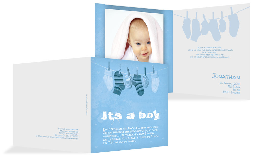 Karte zur Geburt It's a boy Karte zur Geburt It's a boy