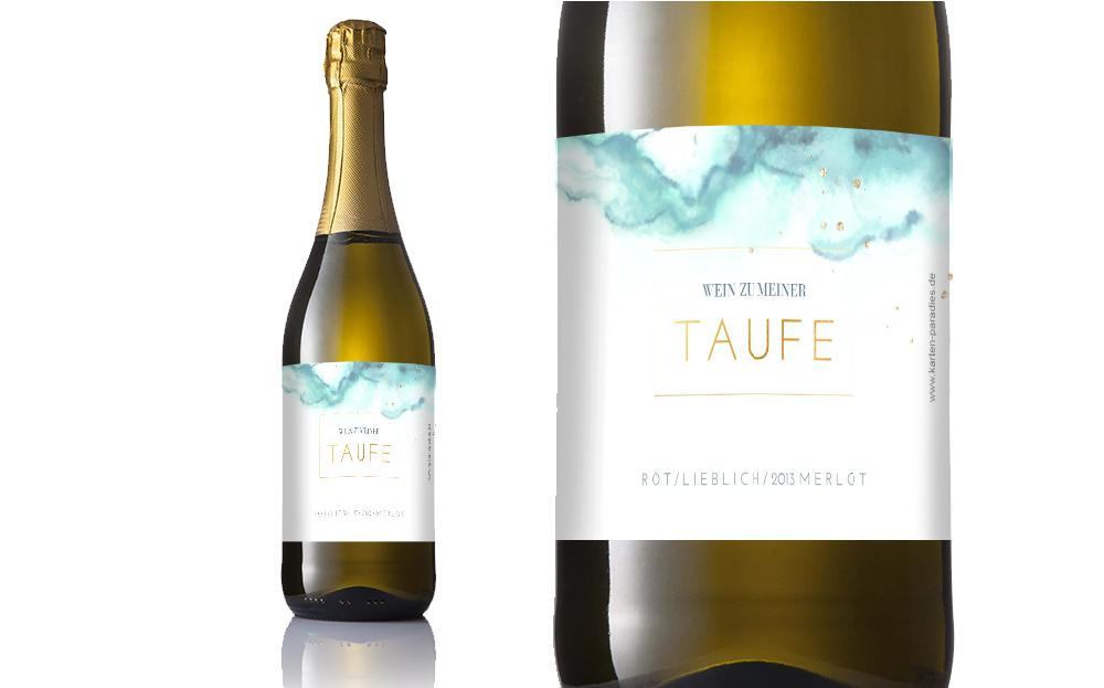 Flaschenetikett Taufe Engelstaube