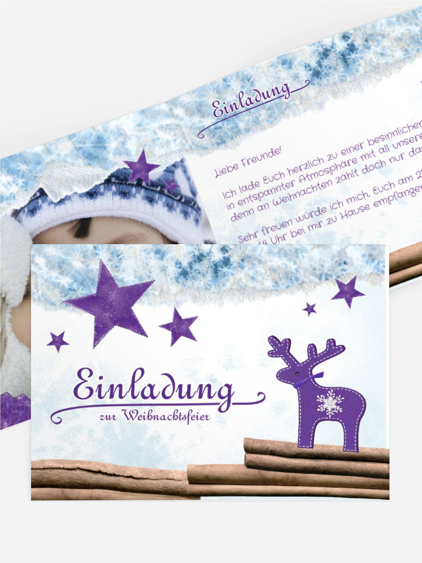 Weihnachtseinladung Privat Sternenhimmel