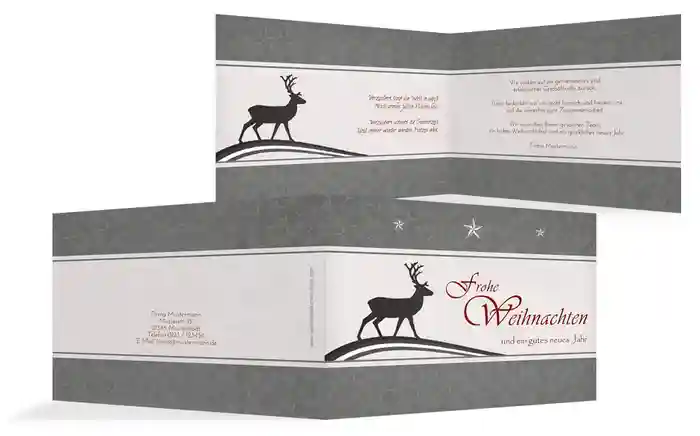 Weihnachtskarte Geschäftlich classic Elch