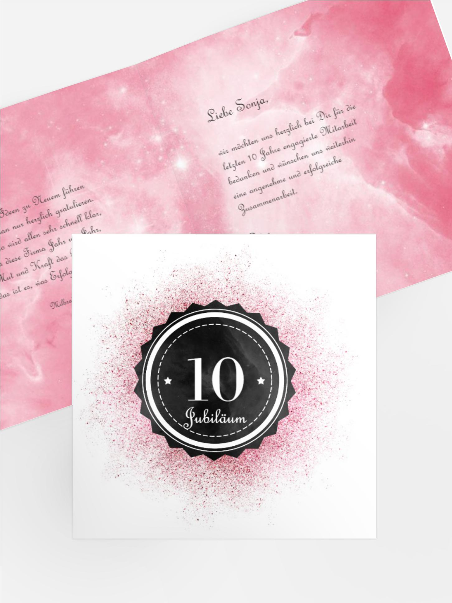Glückwunschkarte Jubiläum Galaxie