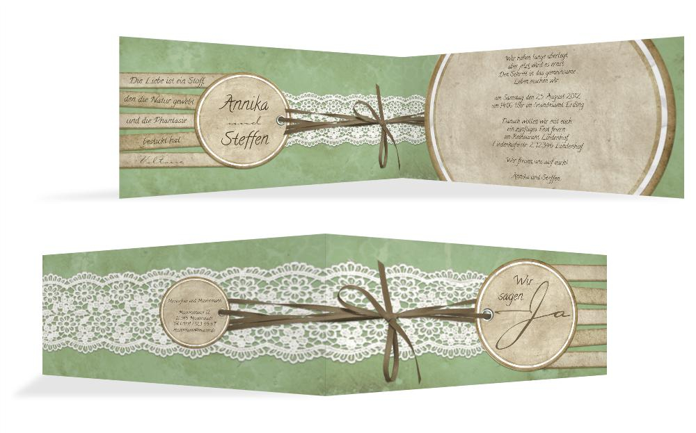 Hochzeitskarte Einladung Vintage Lace