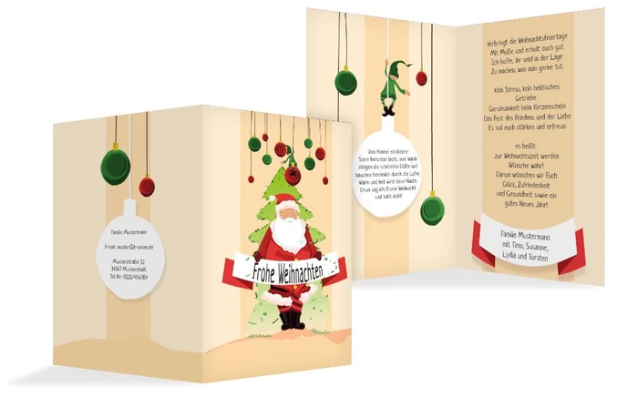 Weihnachtsgrußkarte Wichtel 