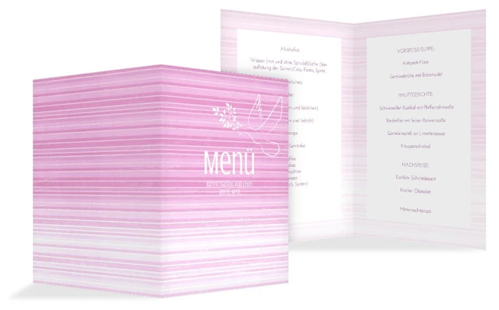 Menükarte Konfirmation Taube 2