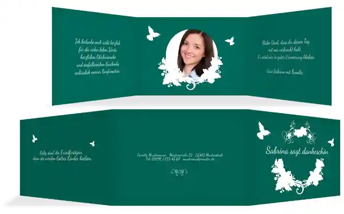 Dankeskarte Konfirmation Vogel Dankeskarte Konfirmation Vogel