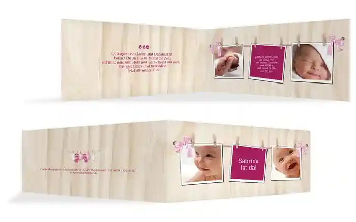 Karte zur Geburt Schleife