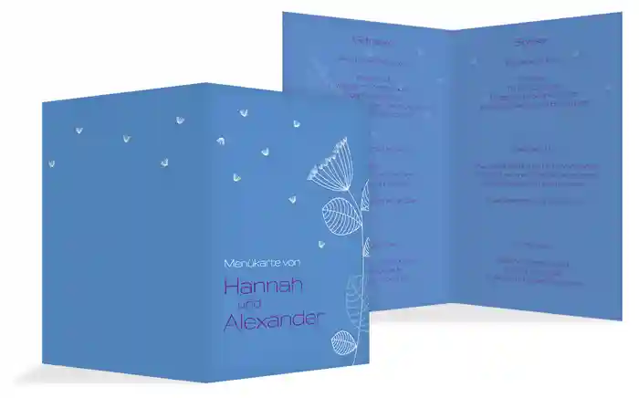 Hochzeitskarte Menü Pusteblume