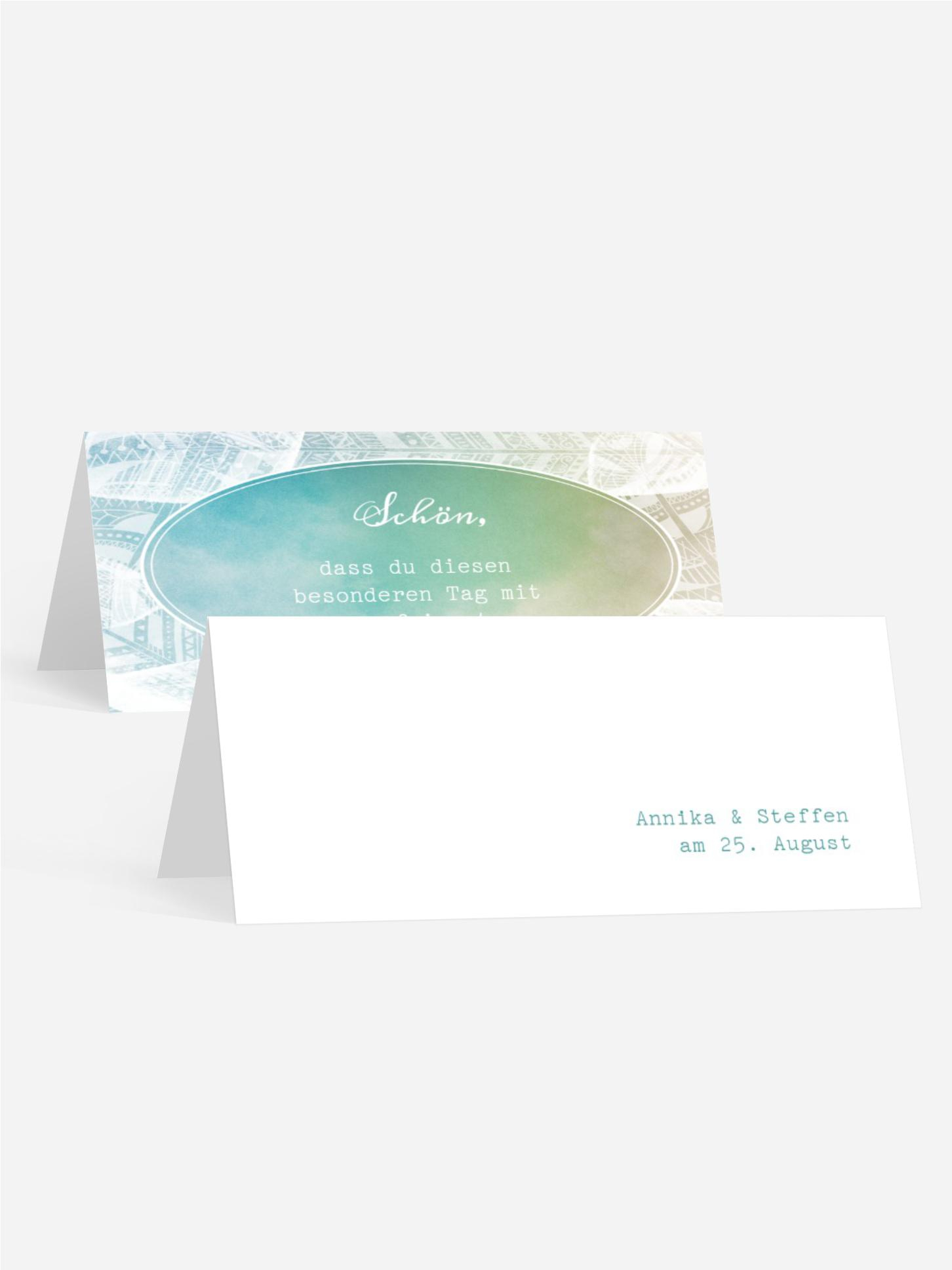 Hochzeit Tischkarte Federleicht