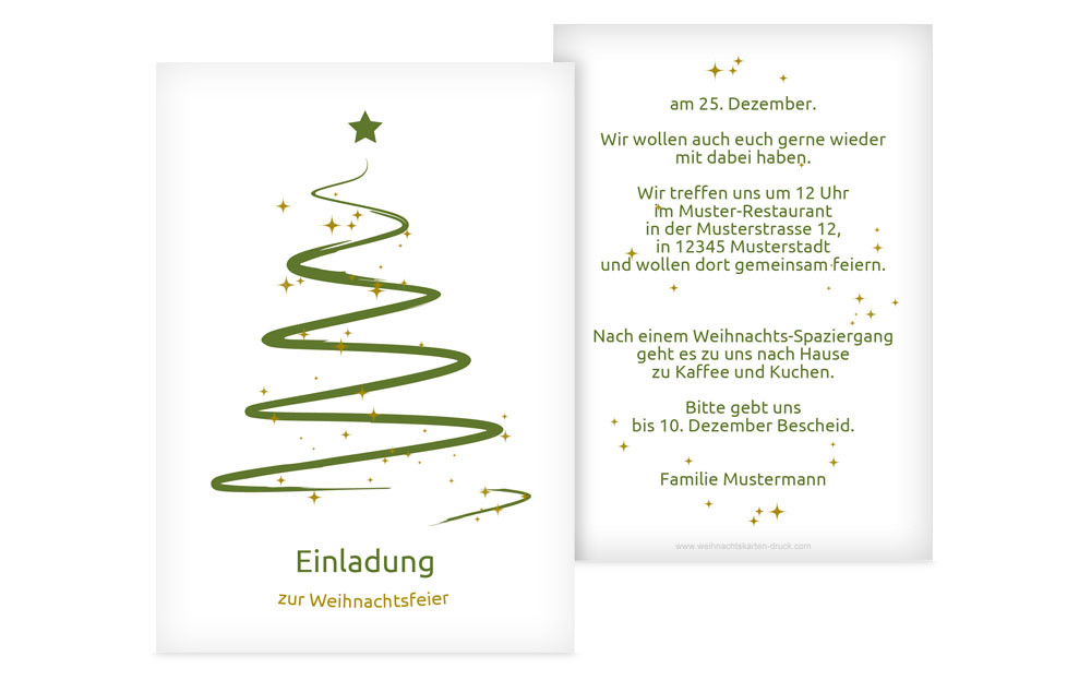 Einladungskarte Weihnachten Privat Wunderbaum