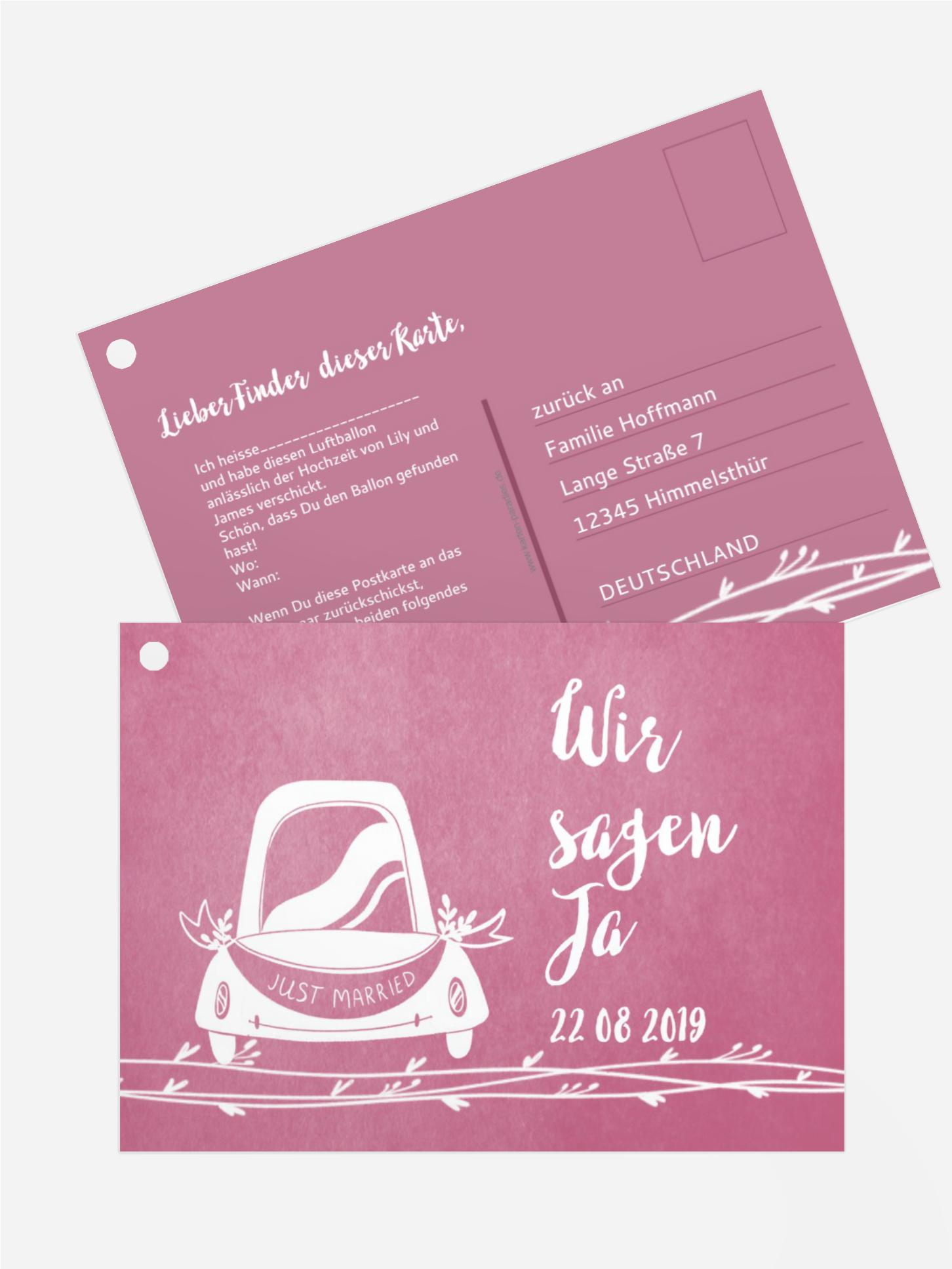 Ballonflugkarte Hier wohnt das Glück