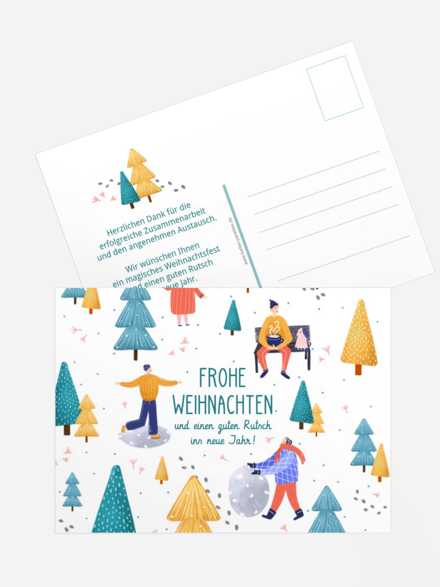 Weihnachtsgrußkarte Fröhliche Winterzeit