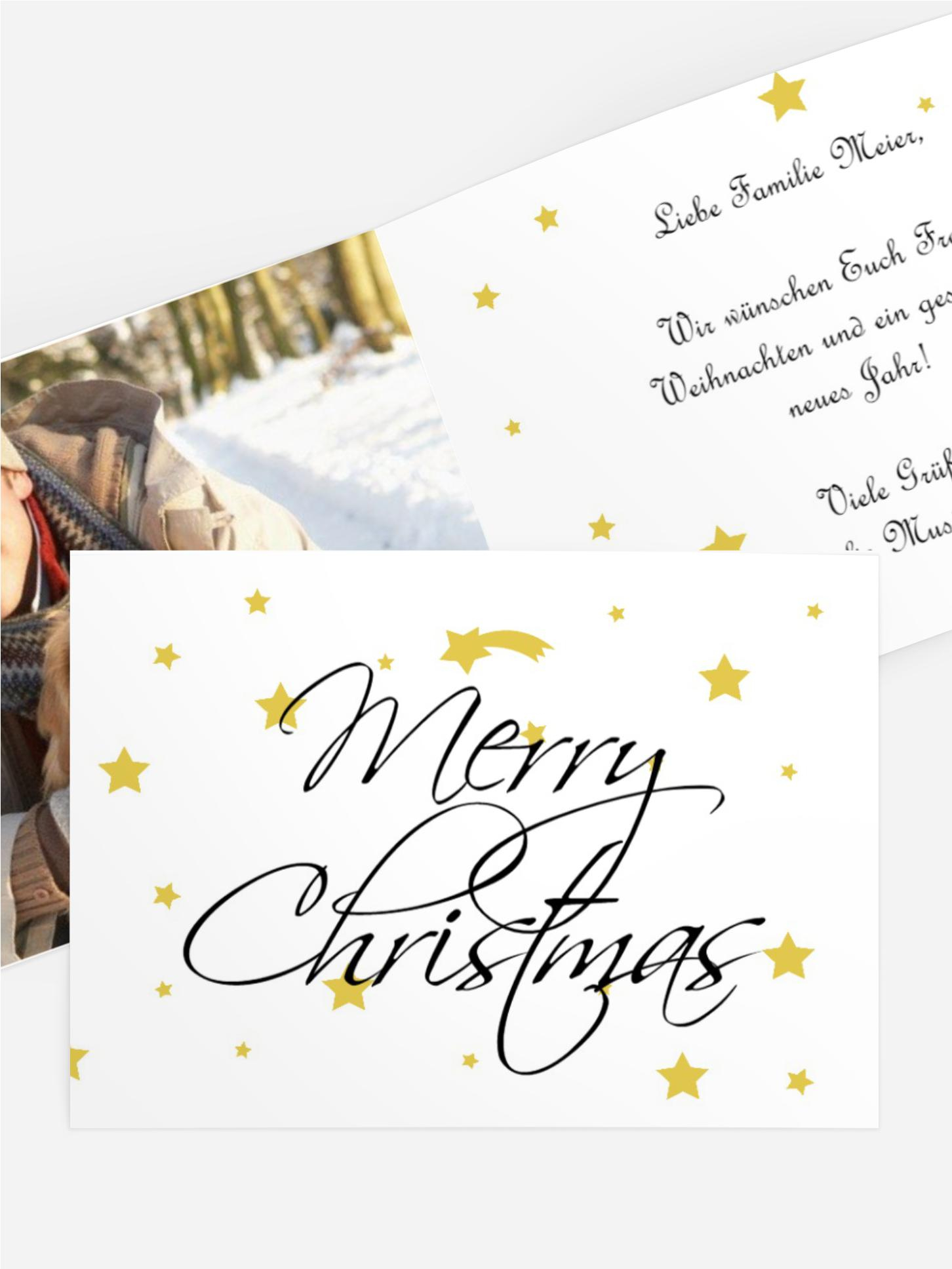 Foto Weihnachtsgrußkarte Sterne