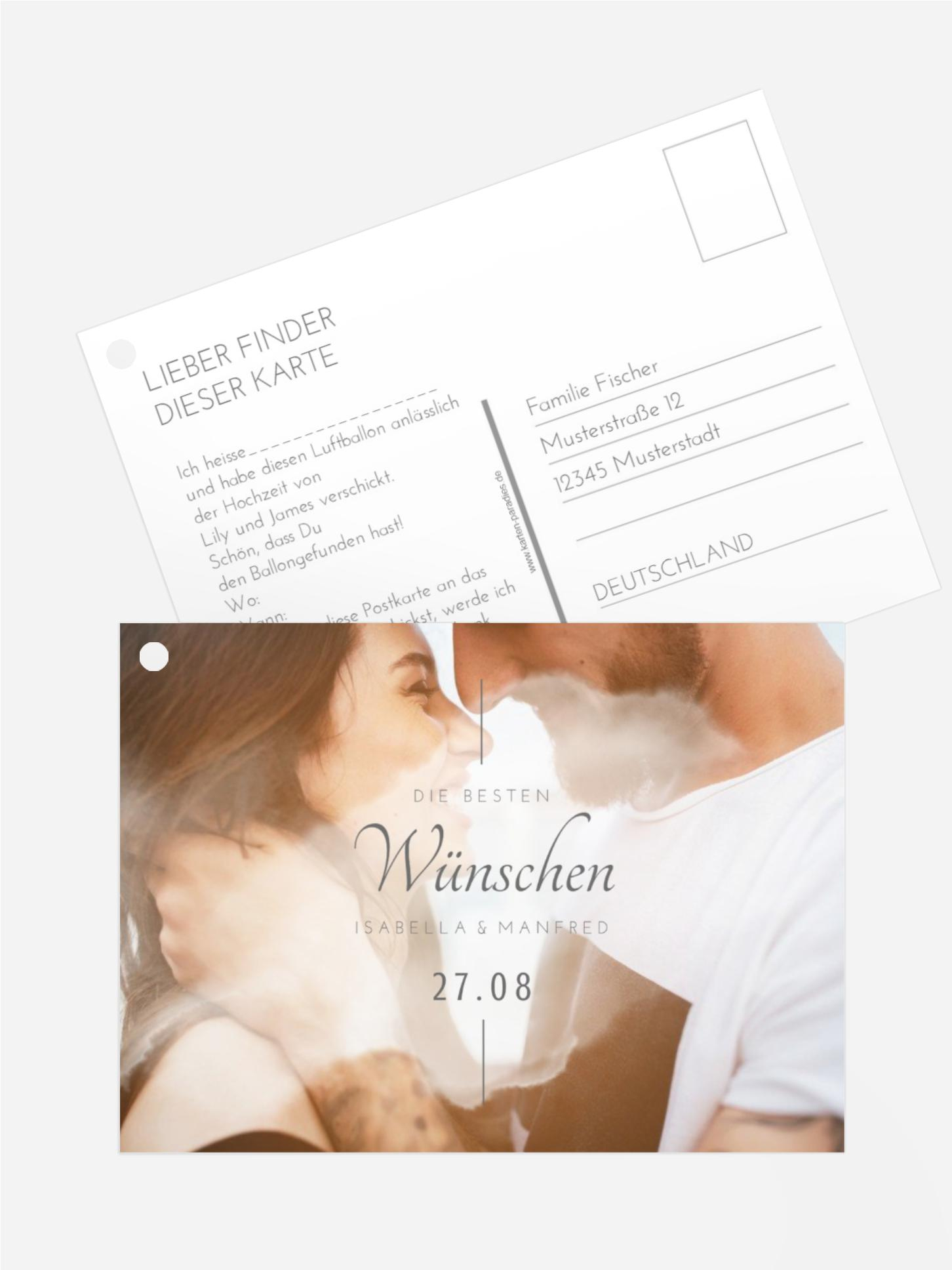 Ballonflugkarte Gerade Liebeslinie