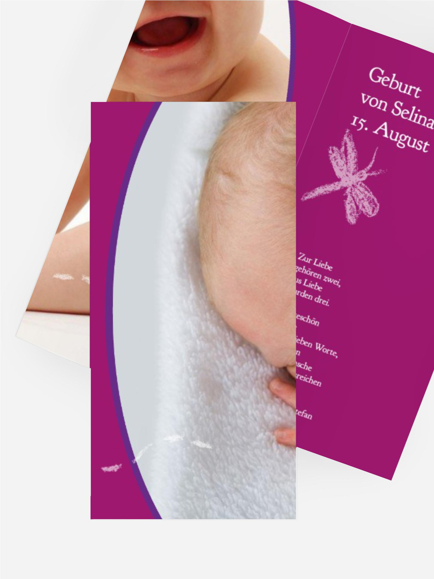 Geburt Dankeskarte Libelle