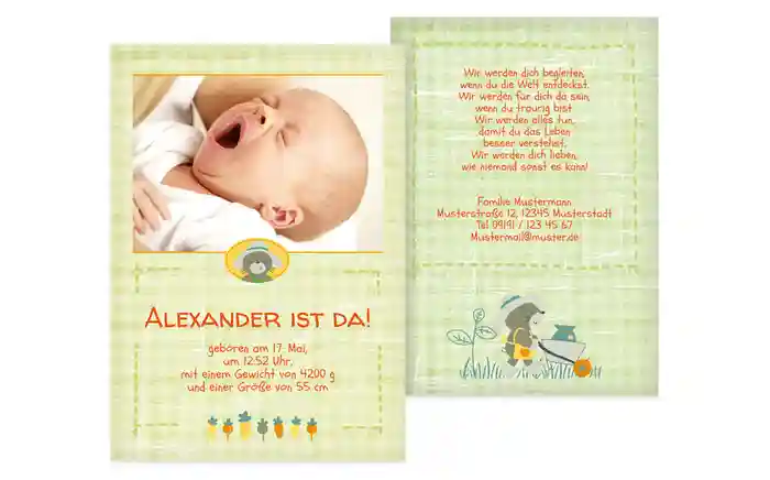 Karte zur Geburt Paper