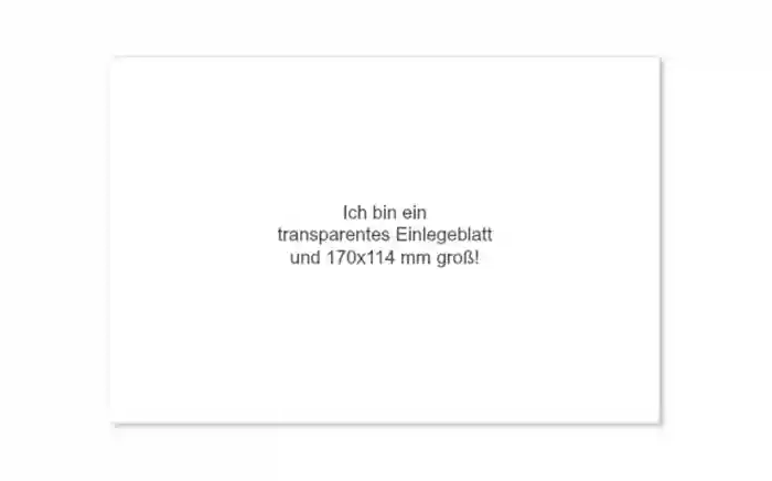 transparentes Einlegeblatt 170x114 mm transparentes Einlegeblatt 170x114 mm