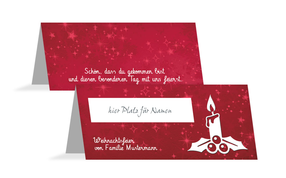 Weihnachtstischkarte Advent Weihnachtstischkarte Advent