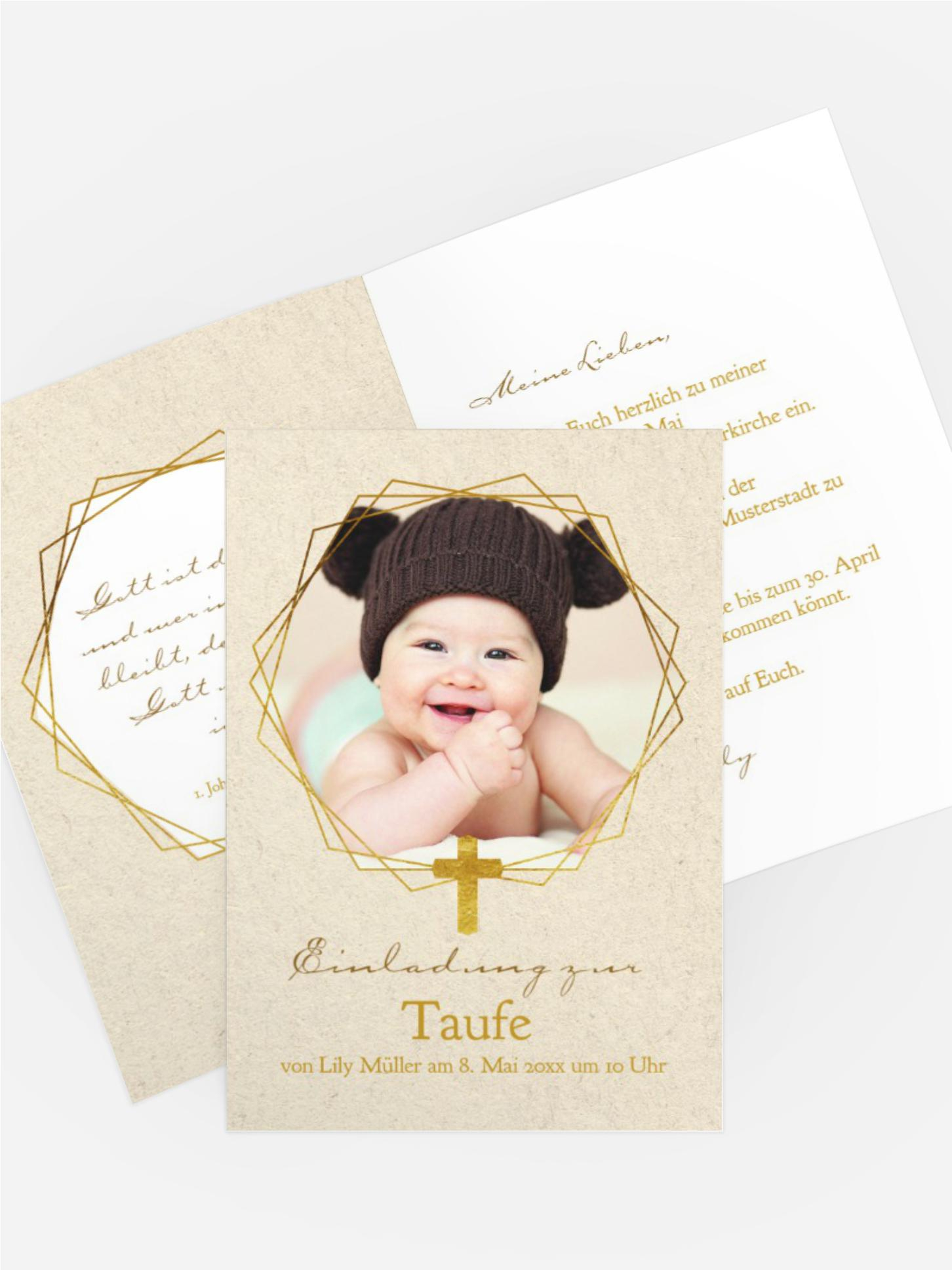 Einladung zur Taufe Goldrausch