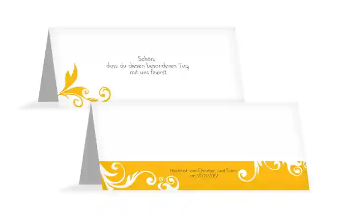 Tischkarte Squiggle Square