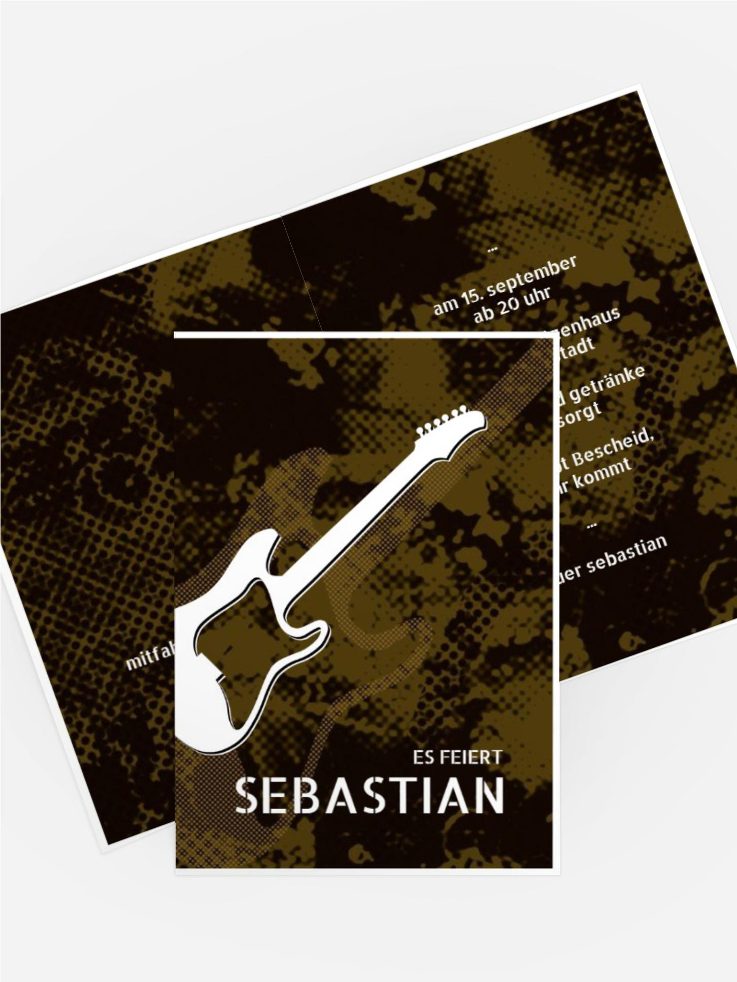 Karte zum Geburtstag Guitar Karte zum Geburtstag Guitar