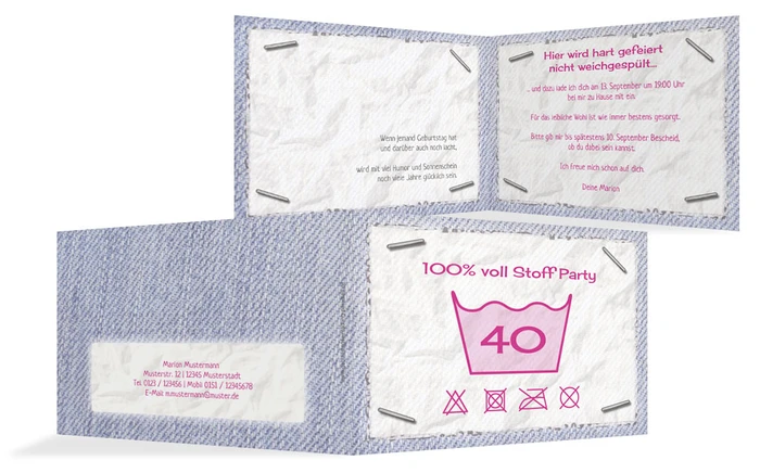 Einladung zum Geburtstag Waschzettel 40 Einladung zum Geburtstag Waschzettel 40