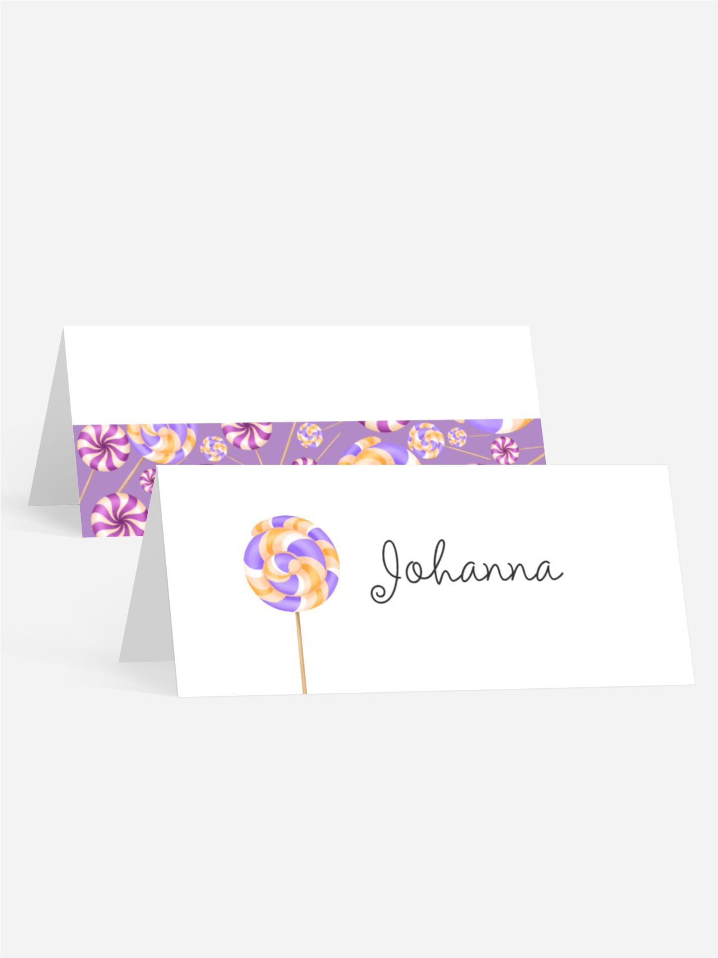 Tischkarte Kindergeburtstag Lutscher