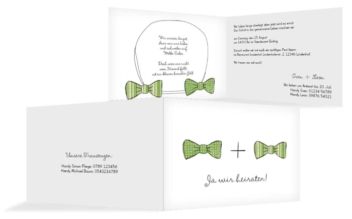 Hochzeitseinladung Fliegen