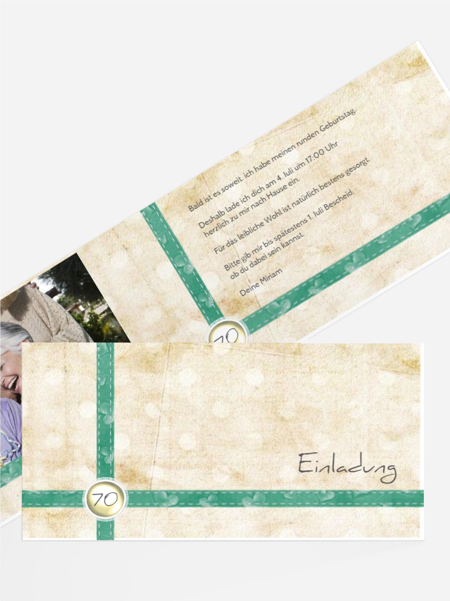 Einladung zum 70. Geburtstag Pünktchen Foto