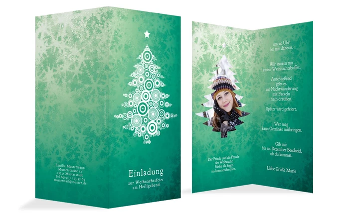 Einladungskarte Weihnachten Privat Eis