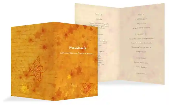 Weihnachts Menükarte Sternengrund