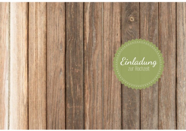 Hochzeitseinladung Vintage Holz 2