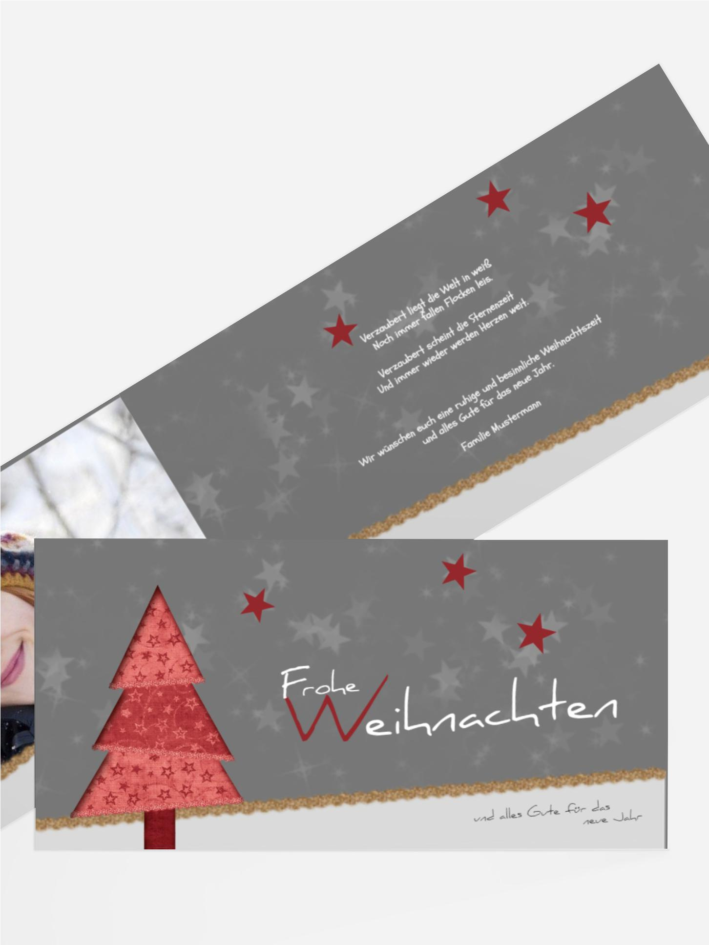 Weihnachtskarte Privat Farbbäumchen