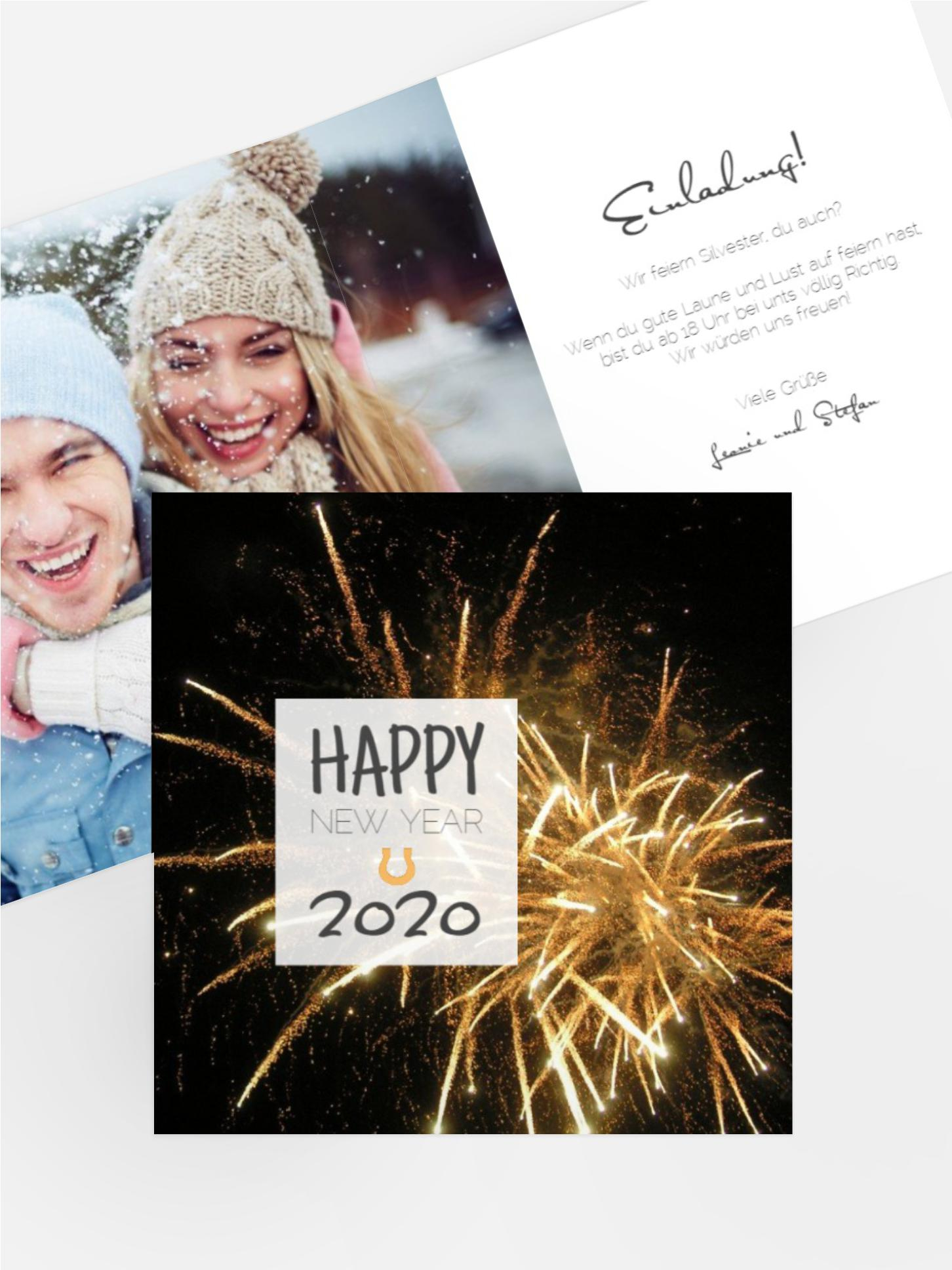 Neujahrskarte Silvesterparty