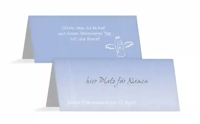 Tischkarte Kommunion Angel