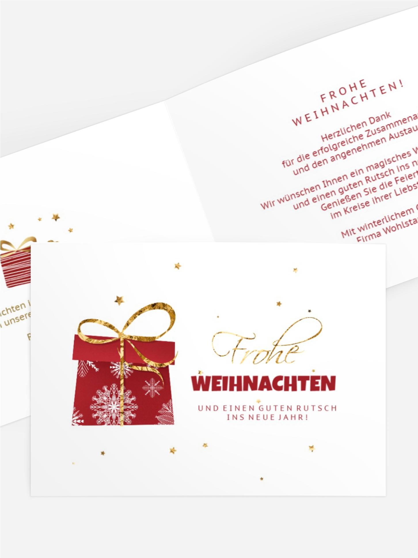Weihnachtsgrußkarte Gut verpackt