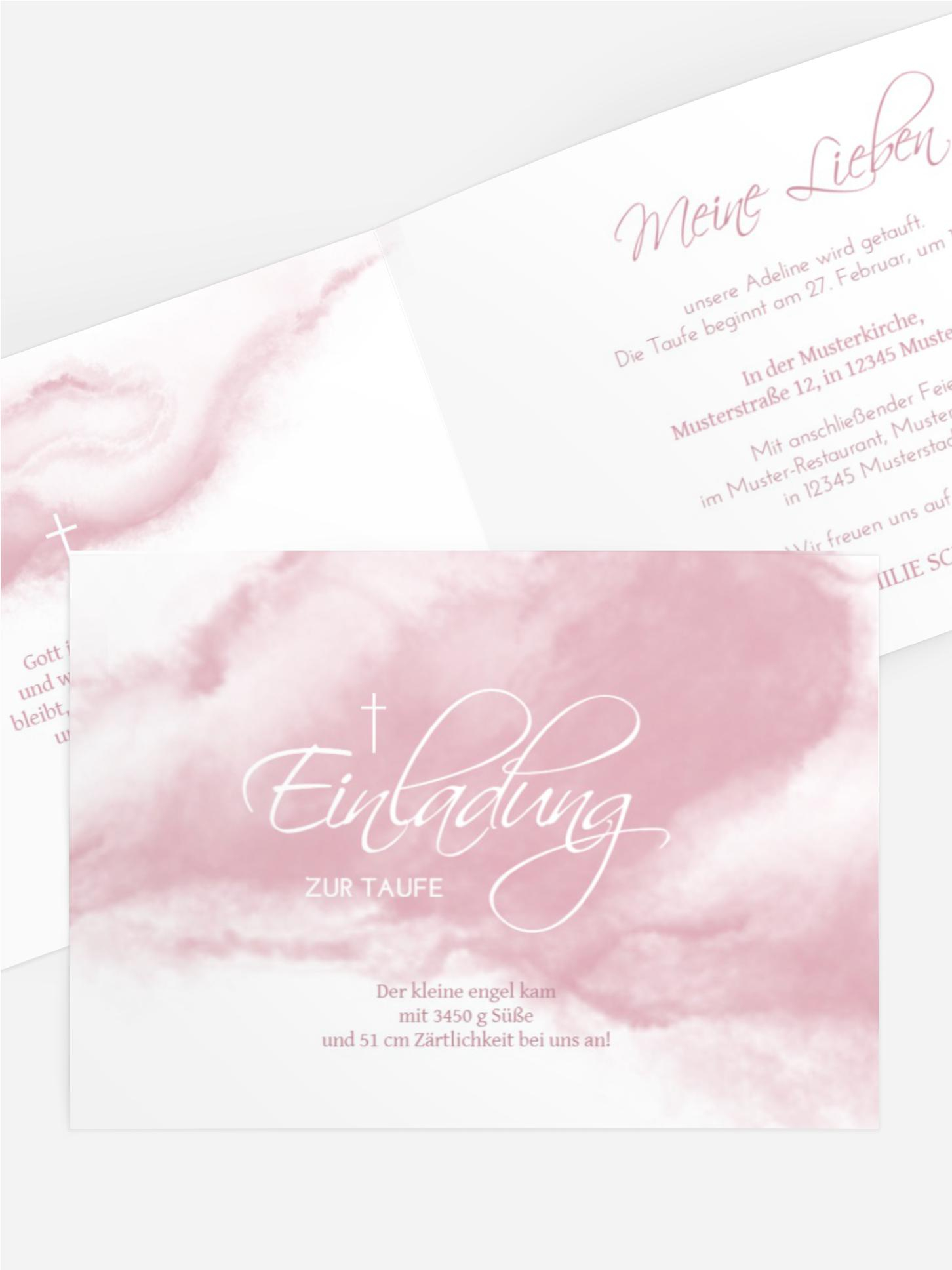 Einladungskarte Taufe Magischer Nebel